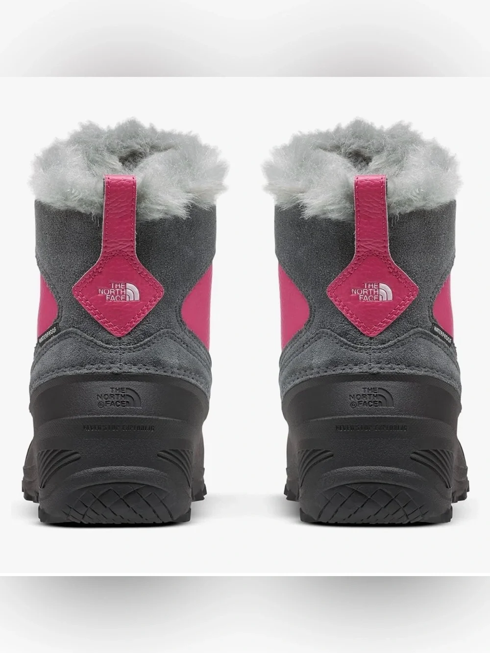The North Face Youth Waterproof Shellista Extreme Winter Boot - Gray & Pink